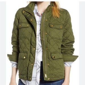 J. Crew olive green Barn Quilted Jacket size XXS very cute coat